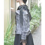 チェックオフショルリボンプルオーバー | axes femme | 詳細画像9 
