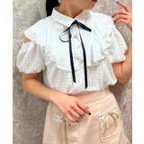 生成り | シアーチェック肩あきブラウス | axes femme