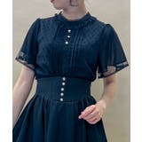 黒 | フレア袖ドットドビーBL | axes femme