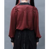 シャドーストライプフリルブラウス | axes femme | 詳細画像3 