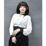 白 | シャドーストライプフリルブラウス | axes femme