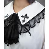 クロス刺繍ビッグ襟ブラウス | axes femme | 詳細画像5 