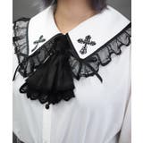 クロス刺繍ビッグ襟ブラウス | axes femme | 詳細画像6 
