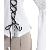 フレア袖レースアップブラウス | axes femme | 詳細画像18 