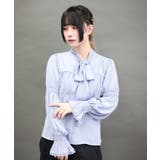 シャーリングボウタイブラウス | axes femme | 詳細画像1 