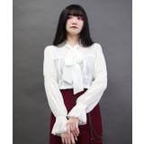 シャーリングボウタイブラウス | axes femme | 詳細画像5 
