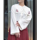 白 | 薔薇刺繍付け襟セットブラウス | axes femme