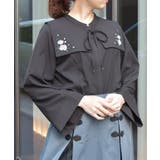 黒 | 薔薇刺繍付け襟セットブラウス | axes femme