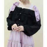 黒 | オフショルシフォンブラウス | axes femme