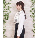 配色ピコレースボウタイブラウス | axes femme | 詳細画像2 