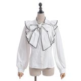 配色ピコレースボウタイブラウス | axes femme | 詳細画像24 