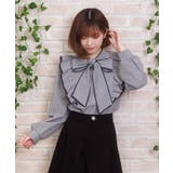 グレー | 配色ピコレースボウタイブラウス | axes femme