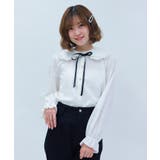 白 | ハートチュールビッグ襟ブラウス | axes femme