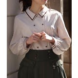 Wボタンミリタリー配色ブラウス | axes femme | 詳細画像10