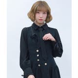 黒 | 2WAYストライプタイ付ブラウス | axes femme