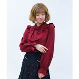 ワイン | ビッグリボン付き丸襟ブラウス | axes femme