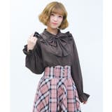 茶 | ビッグリボン付き丸襟ブラウス | axes femme