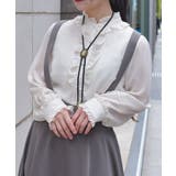 生成り | カメオループタイ付フリルブラウス | axes femme