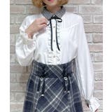 白 | 金具使い襟ブラウス | axes femme