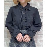 黒 | 金具使い襟ブラウス | axes femme