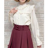 生成り | スタンドカラーフリルブラウス | axes femme