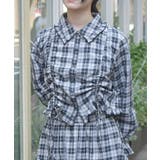 紺 | ショート丈ドロストブラウス | axes femme