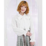 白 | ボウタイリボン付きフリルブラウス | axes femme