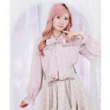 ピンク | ボウタイリボン付きフリルブラウス | axes femme