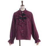 ワイン | リボン×ジャボブローチ付ブラウス | axes femme