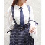 紺 | ネクタイ付フレアスリーブＢＬ | axes femme