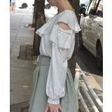 肩開きチョーカー風フリルブラウス | axes femme | 詳細画像2 