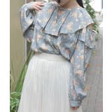 グリーン | 肩開きチョーカー風フリルブラウス | axes femme