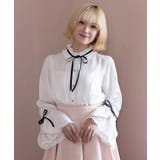 白 | スタンドカラー姫袖風ブラウス | axes femme
