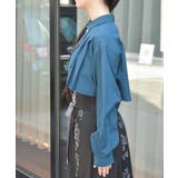 金具付バイカラーブラウス | axes femme | 詳細画像2 