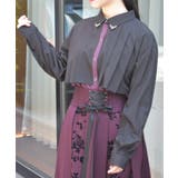 黒 | 金具付バイカラーブラウス | axes femme