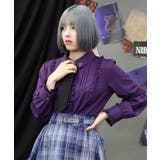 パープル | タイ付き襟金具デザインブラウス | axes femme