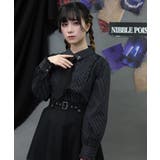 黒 | タイ付き襟金具デザインブラウス | axes femme