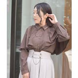 茶 | 連釦×チェーン付ケープ風ブラウス | axes femme