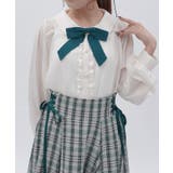 生成り | バイカラーリボン付きブラウス | axes femme
