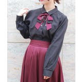 黒 | チェーン×リボン付ブラウス | axes femme