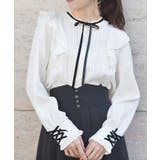 生成り | レースアップカフスブラウス | axes femme