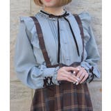 ブルーグレー | レースアップカフスブラウス | axes femme