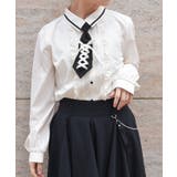 生成り | レースアップタイ付ブラウス | axes femme