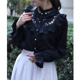 黒 | 桜刺繍スタンドブラウス | axes femme