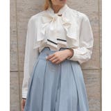 白 | リボン×フラシデザインブラウス | axes femme