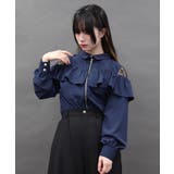 紺 | フロントファスナーブラウス | axes femme