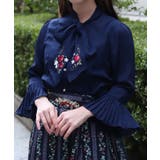 苺刺繍ボウタイブラウス | axes femme | 詳細画像10