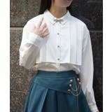 白 | 金具付プリーツ×フラシブラウス | axes femme