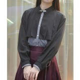 黒 | 金具付プリーツ×フラシブラウス | axes femme