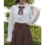 茶 | リボン×パールチェーンブラウス | axes femme